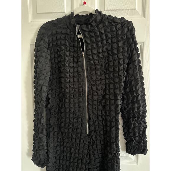 Black Popcorn Zippered Jumpsuit Size XL - Picture 2 of 7